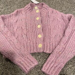 Urban Outfitters Lavender Cable Knit Cardigan